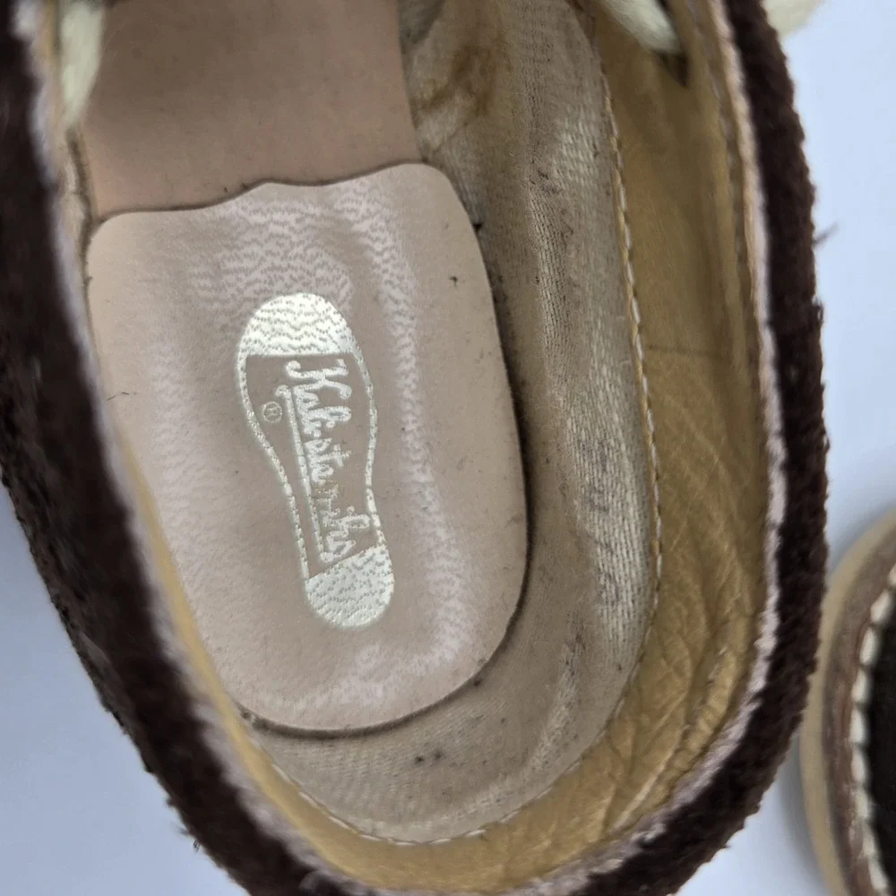 Vtg Kalisteniks Brown Lace Up Suede Toddler‎ Shoes  4 1/2 D